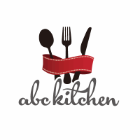 レストラン向け、クラシカルな食器デザインロゴマーク