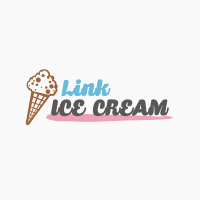 [アイス、スイーツ]アイスクリームをモチーフとした爽やかなロゴマーク