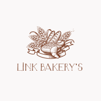 [パン屋さん]小麦とパンの、懐かしいデザインのロゴマーク