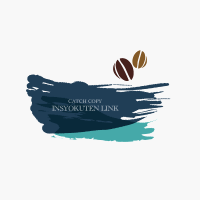 コーヒー豆とペンキのロゴマーク/カフェ向け