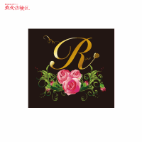 スナック/薔薇のカラフルでエレガントなアルファベットロゴ